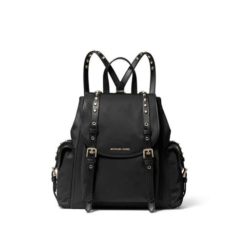 michael michael kors leila small nylon flap backpack|Michael Kors Leila Mini Flap Nylon Backpack .